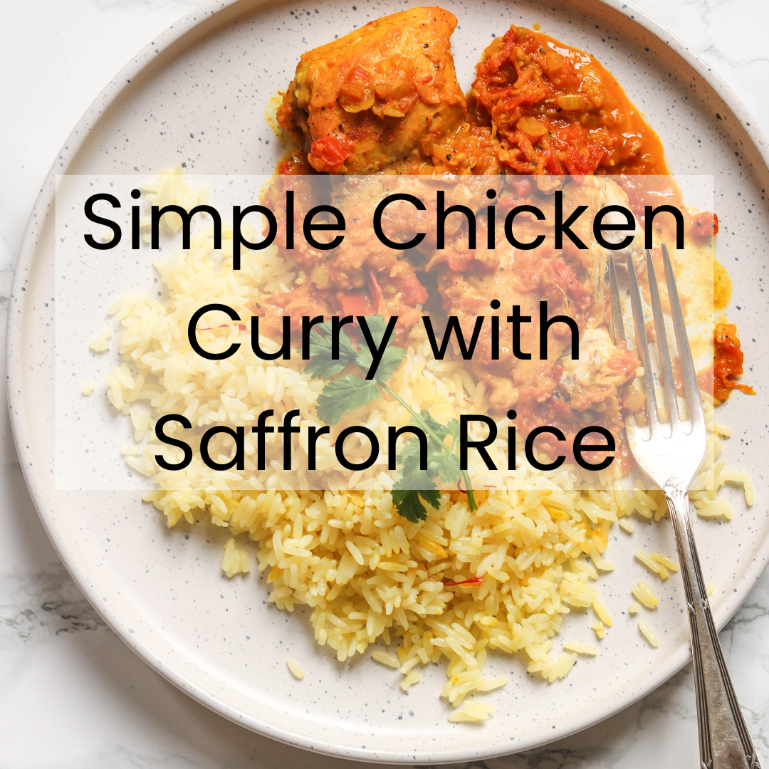 Simple Chicken Curry with Saffron Rice