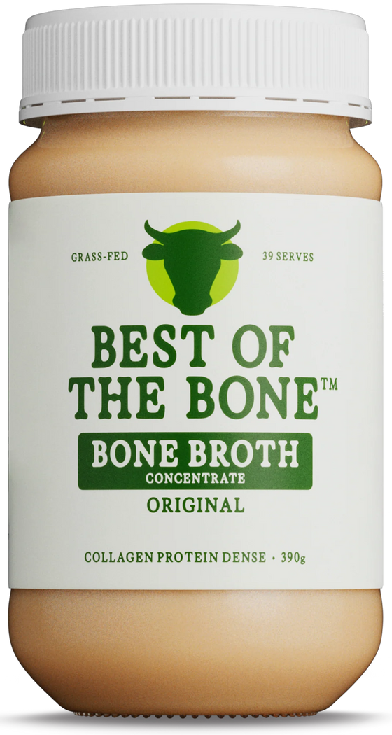 Original Beef Bone Broth concentrate made from 100% grass-fed and finished Australia and NZ beef bones and sea salt. No fillers, flavours, or additives