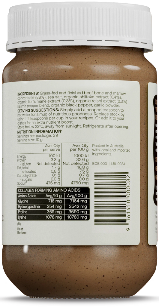 Best of the Bone Organic Mushroom Bone Broth for stress relief, focus, and gut and joint support.