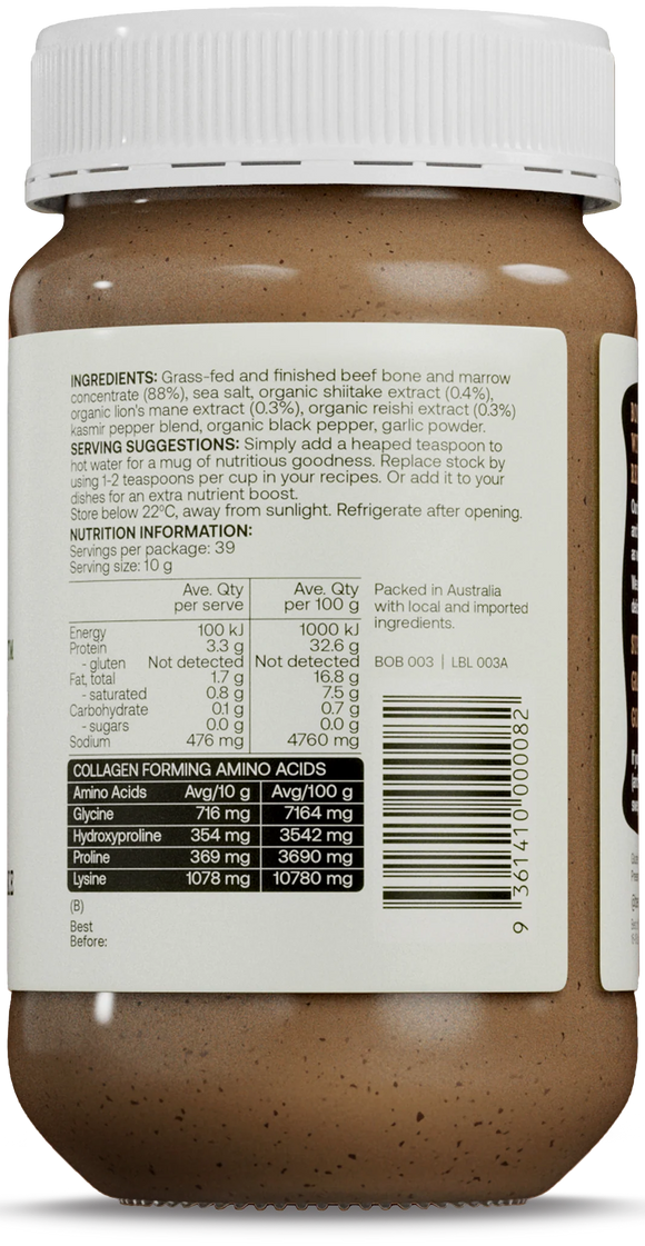 Best of the Bone Organic Mushroom Bone Broth for stress relief, focus, and gut and joint support.