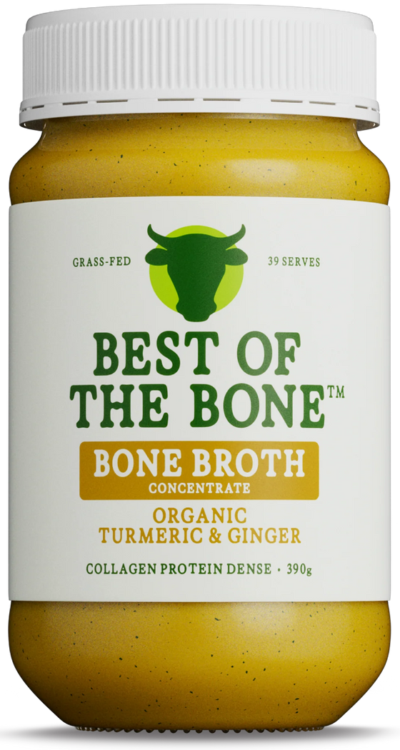 Best of Bone Golden Organic Turmeric Beef Bone Broth for inflammation relief, gut health and glow.