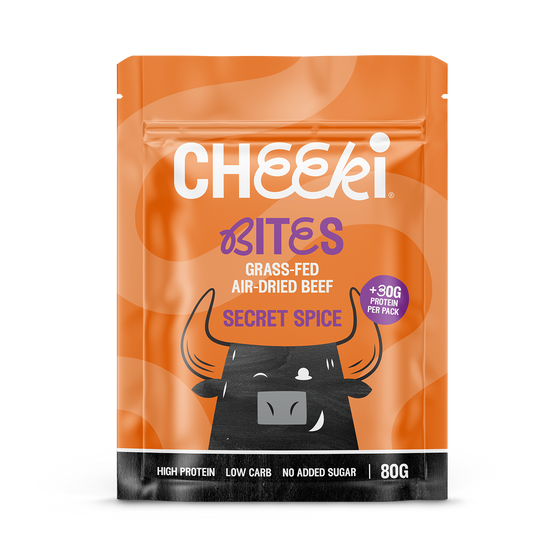 Cheeki Our famous Chilli & Garlic droëwors (South African dried sausage), sliced into perfect bite-size pieces.