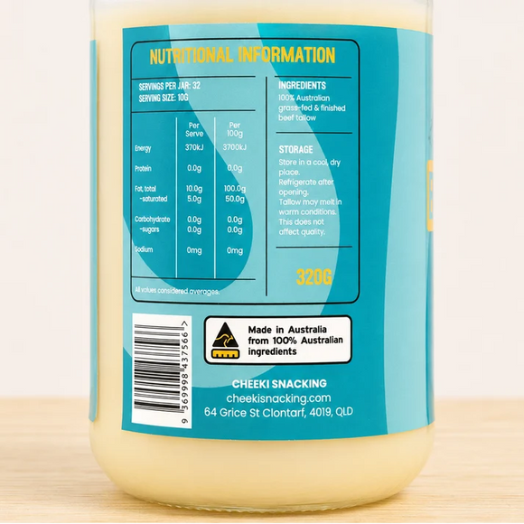 Pure, nutrient-dense cooking fat from 100% Australian organic grass-fed beef.