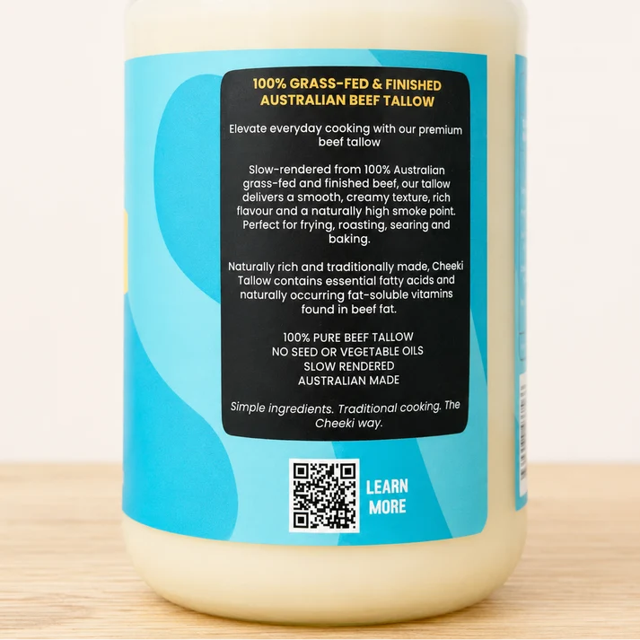 Pure, nutrient-dense cooking fat from 100% Australian organic grass-fed beef.