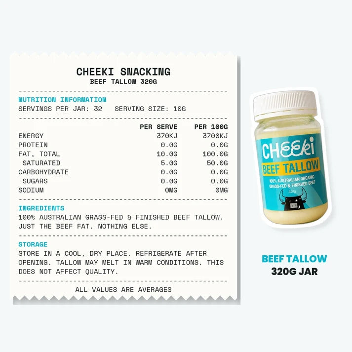 Pure, nutrient-dense cooking fat from 100% Australian organic grass-fed beef.