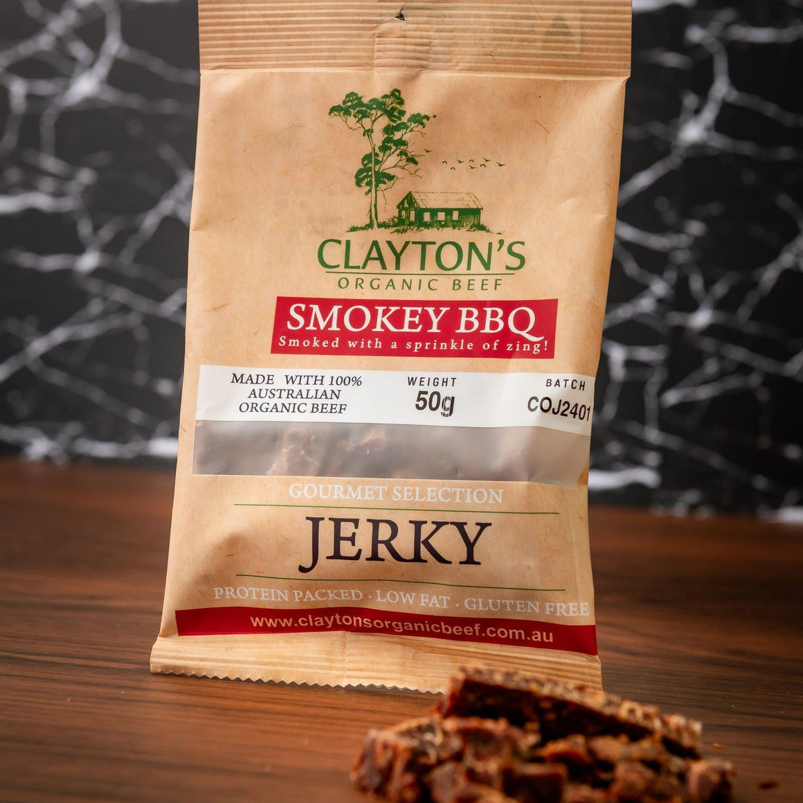 Claytons Organics Gourmet Smokey Beef Jerky 50g